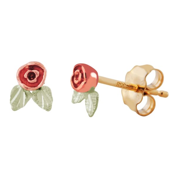 01356-600x600 Black Hills Gold Simple Rose Post Earrings