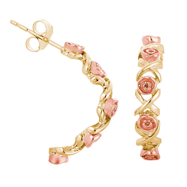 01566-rose-earrings Black Hills Gold Earrings with Roses