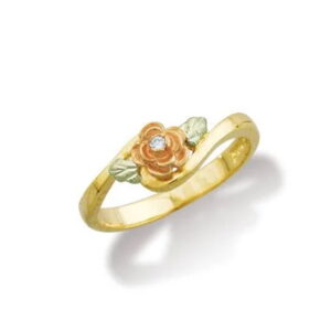 02247x-300x300 Ladies Black Hills Gold Rose Diamond Ring with Leaves