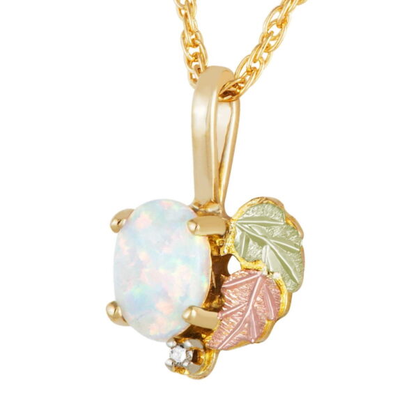 03308-600x600 Black Hills Gold Pendant with Opal and Diamond
