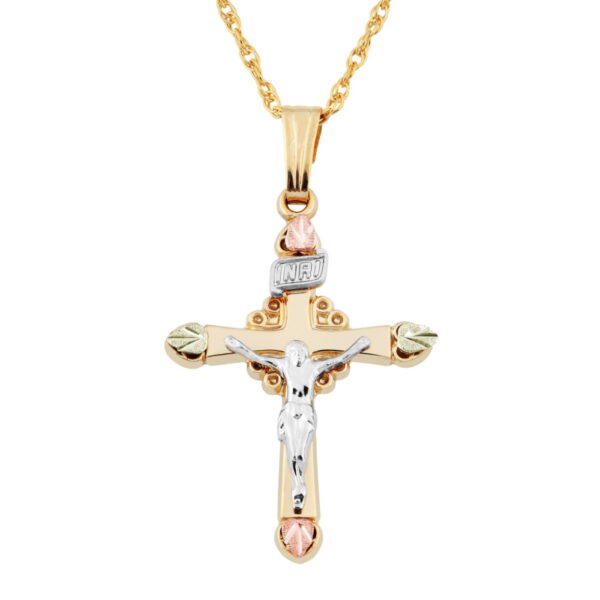 03381-600x600 Black Hills Gold Crucifix Pendant