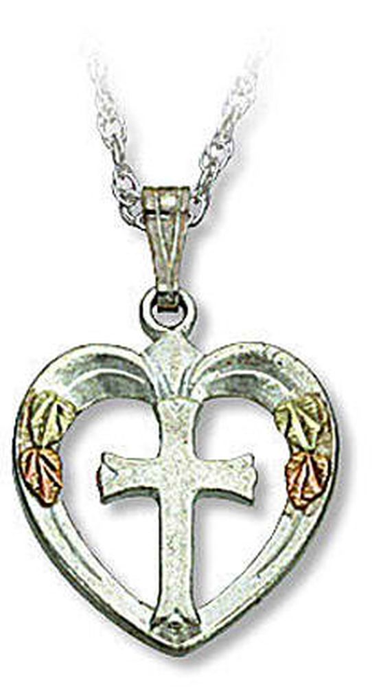 03389-SS Cross in Heart Pendant, in Sterling Silver