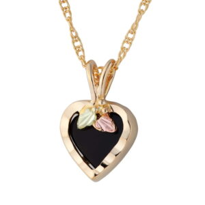 03688-300x300 Landstroms Black Hills Gold Necklace with Onyx Heart Pendant