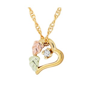 20237-300x300 Mt Rushmore Black Hills Gold Heart Pendant with Small Cubic Zirconia