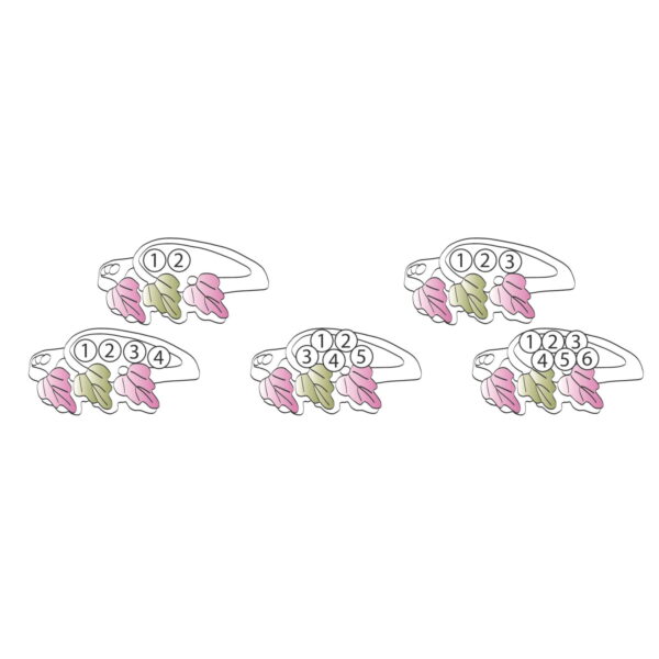 2251StoneChart-600x600 Landstroms Swirled Shank Ring with 4 SYNTHETIC Birthstones