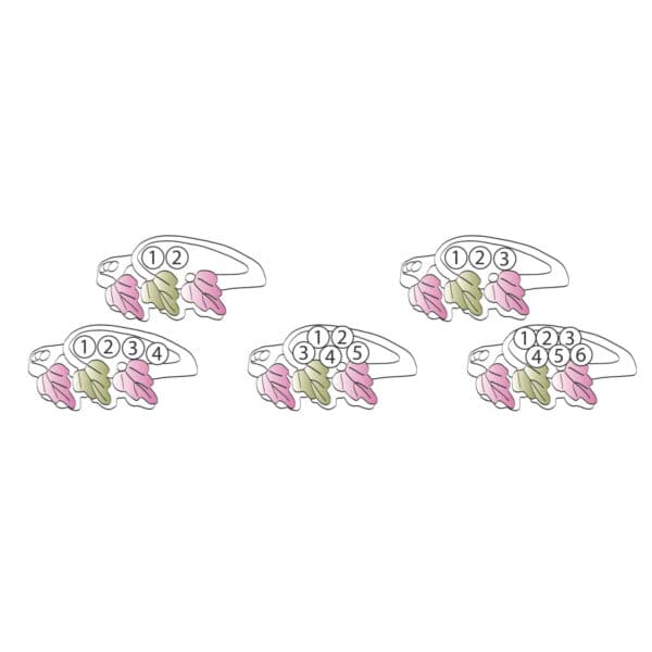 2251StoneChart-600x600 Landstroms Swirled Shank Ring with 2 SYNTHETIC Birthstones