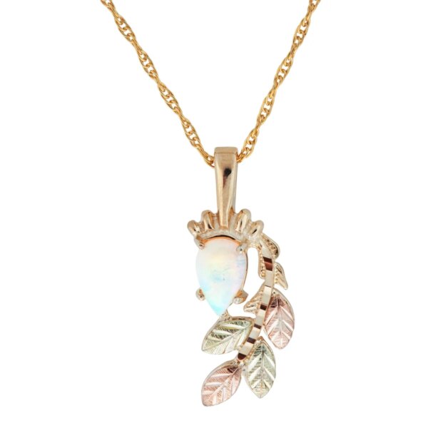 25190-600x600 Black Hills Gold Cascading Opal and Leaf Pendant