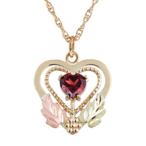 2976-300x300 Black Hills Gold Heart Garnet Pendant