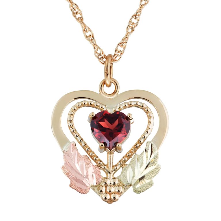 2976-768x768 Black Hills Gold Heart Garnet Pendant