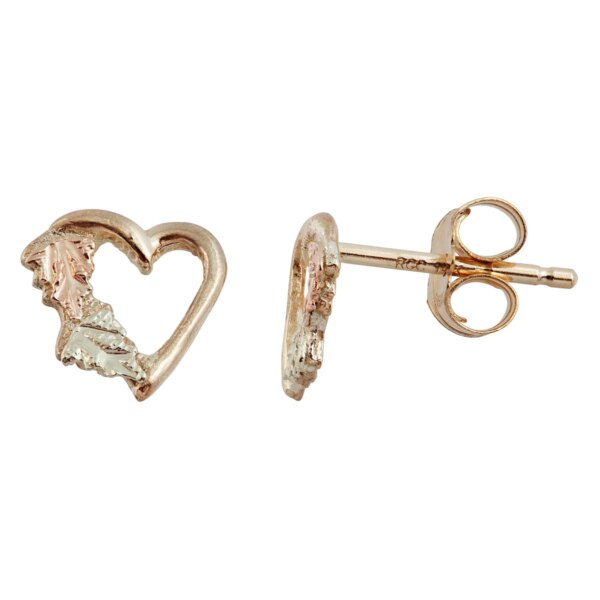 3553-600x600 Mt Rushmore Black Hills Gold Heart Post Earrings