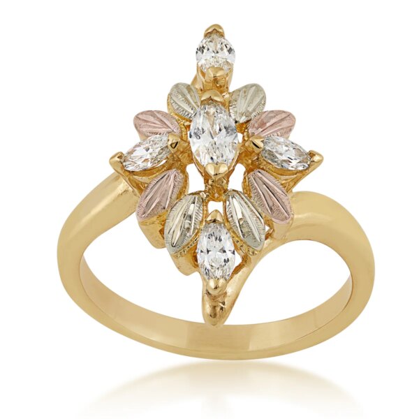 3934D-600x600 Landstroms Black Hills Gold Ladies Marquis Diamond Ring