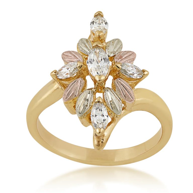 3934D-768x768 Landstroms Black Hills Gold Ladies Marquis Diamond Ring