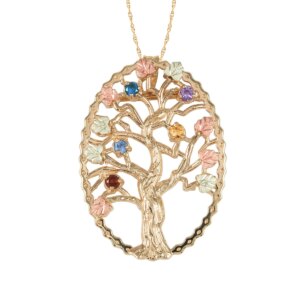 C3410-300x300 Black Hills Gold Family Tree Pendant with 6 SYNTHETIC Birthstones