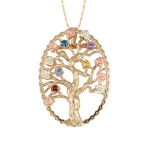 C3410-300x300 Black Hills Gold Family Tree Pendant with 6 Synthetic Birthstones