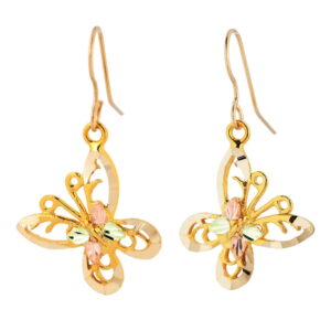 ER1023-300x300 Landstroms Black Hills Gold Butterfly Earrings & Shepherd Hooks