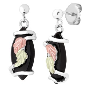 ER1353PD-SS-300x300 Landstroms Black Hills Gold and Silver Onyx Earrings