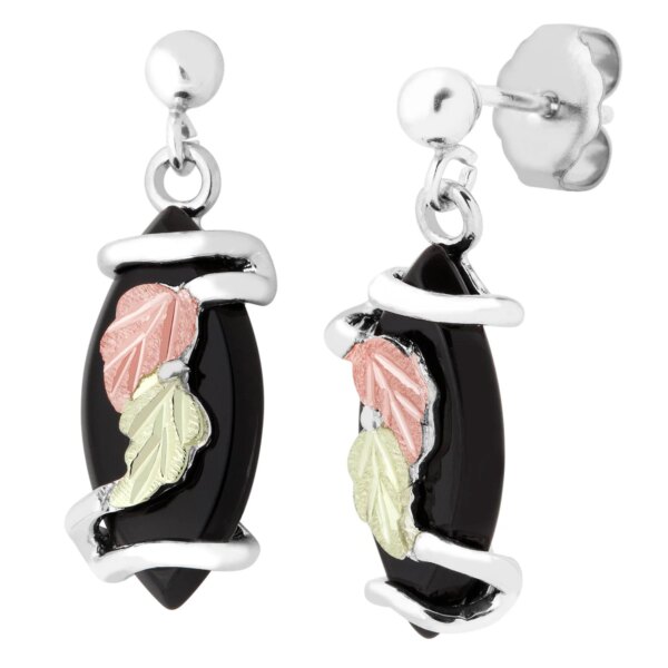 ER1353PD-SS-600x600 Landstroms Black Hills Gold and Silver Onyx Earrings