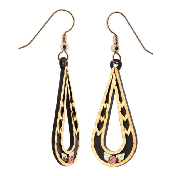 ER144-BLK-600x600 Black Hills Gold Black Enamel Earrings