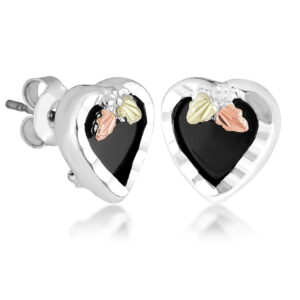 ER1688-SS-300x300 Sterling Silver Heart Earrings with Onyx