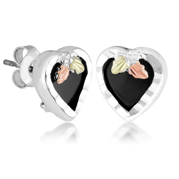 ER1688-SS-600x600 Sterling Silver Heart Earrings with Onyx