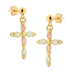 ER525-300x300 Black Hills Gold Dangling Cross Earrings