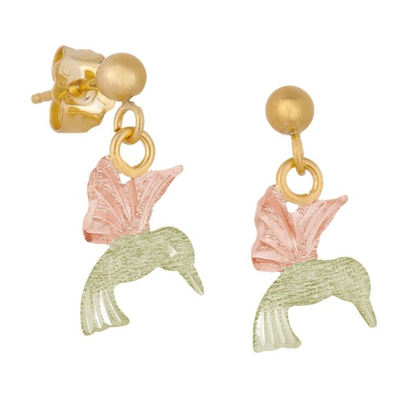ER544-600x600 Black Hills Gold Hummingbird Earrings