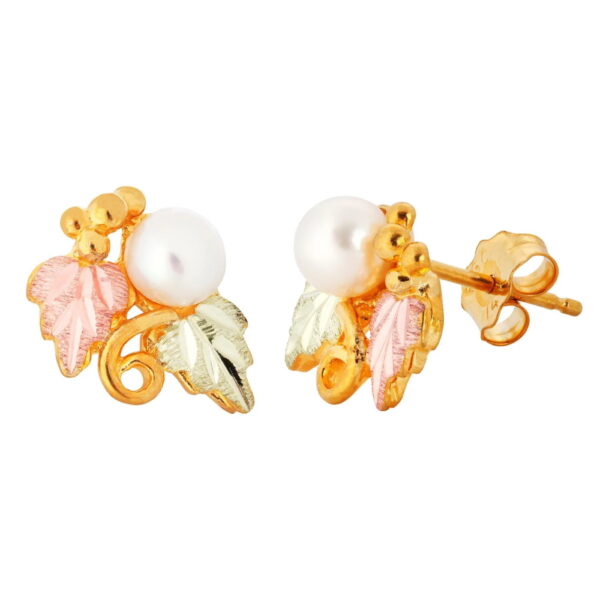 ER562-600x600 Black Hills Gold Post Pearl Earrings