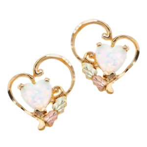 ER628P-300x300 Black Hills Gold Heart Earrings with Opal