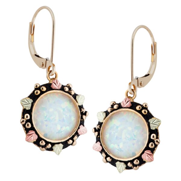 ER927-600x600 Black Hills Gold Opal Earrings