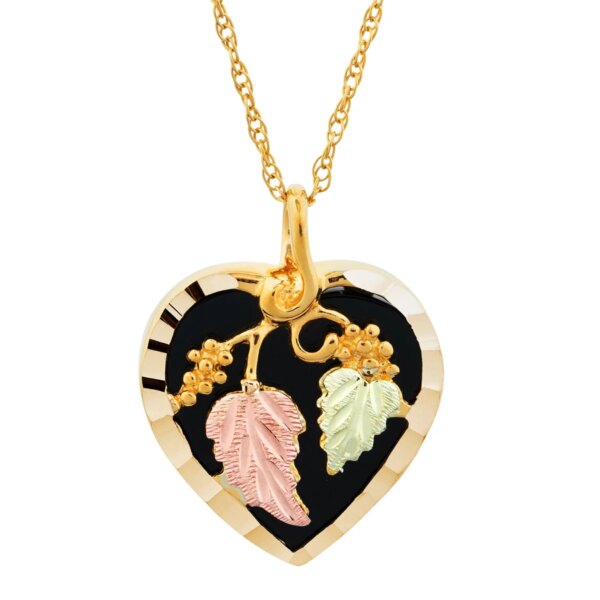 G2101OX-2-600x600 Mt Rushmore Black Hills Gold Necklace with Onyx Heart Pendant