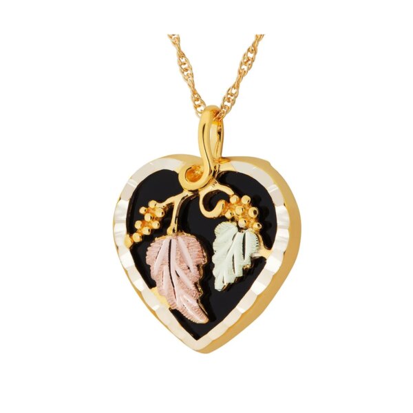 G2101OX-600x600 Mt Rushmore Black Hills Gold Necklace with Onyx Heart Pendant