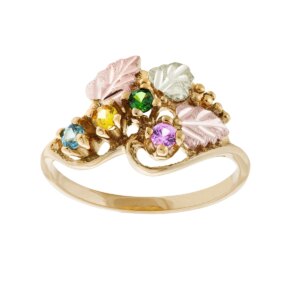 G925-300x300 Mt Rushmore Swirl Family Ring with 2 SYNTHETIC Birthstones
