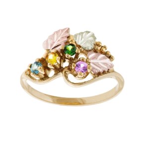 G925-300x300 Mt Rushmore Swirl Family Ring with 6 Synthetic Birthstones