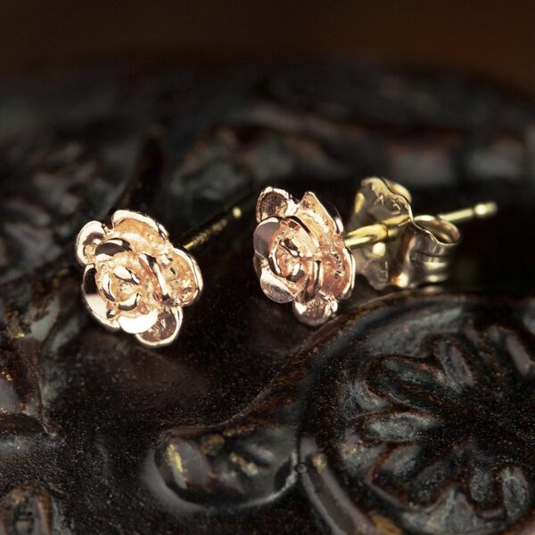 GLA193P-facebook-600x600 Black Hills Gold Rose Post Earrings with No Leaves