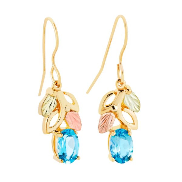 GLER1970-404-600x600 Black Hills Gold Earrings with Blue Topaz