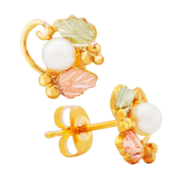GLER563-600x600 Black Hills Gold Pearl Earrings