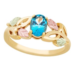 GLLR1970BT-300x300 Black Hills Gold Ladies Ring with Blue Topaz