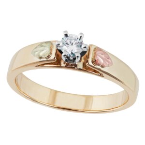 GLWR937.25-300x300 Ladies Black Hills Gold Diamond Solitaire Engagement Ring