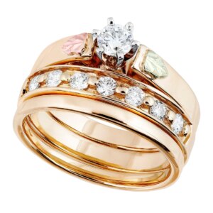 GLWR937SD-300x300 Ladies Black Hills Gold Triple Ring Wedding Set