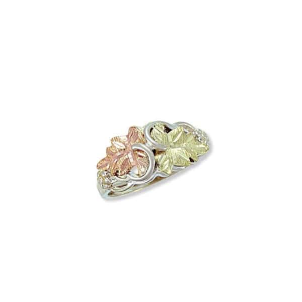 LR2800-SS-600x600 Landstroms Sterling Silver Ladies Ring with Black Hills Gold Leaves