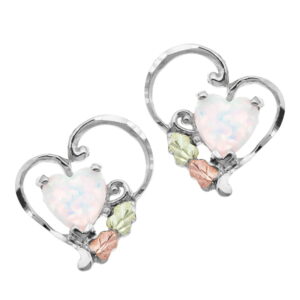 MRLER628P-300x300 Black Hills Silver Freeform Heart Earrings with Opal Heart