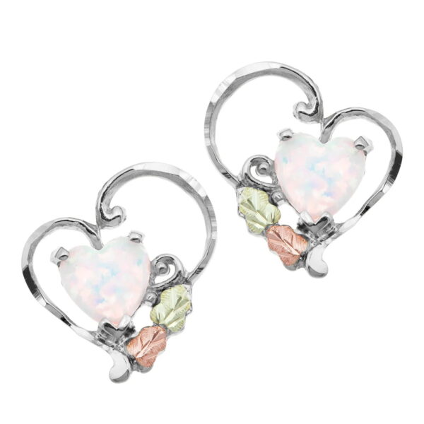 MRLER628P-600x600 Black Hills Silver Freeform Heart Earrings with Opal Heart