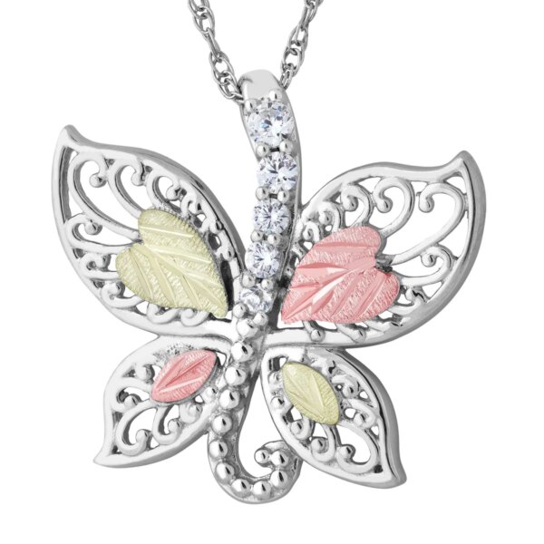 MRLPE2121-101-600x600 Black Hills Silver Butterfly and Cubic Zirconia Pendant