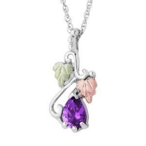 MRLPE3741-302-300x300 Black Hills Silver Pendant with Pear-Shaped Synthetic Amethyst