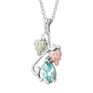MRLPE3741-303-300x300 Black Hills Silver Pendant with Pear-Shaped Synthetic Aquamarine