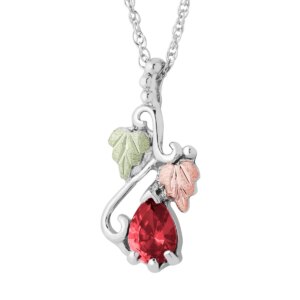 MRLPE3741-307-300x300 Black Hills Silver Pendant with Pear-Shaped Synthetic Ruby
