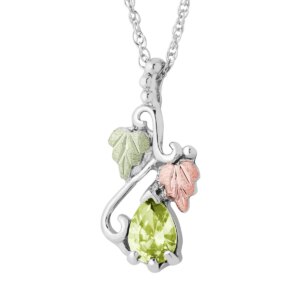 MRLPE3741-308-300x300 Black Hills Silver Pendant with Pear-Shaped Synthetic Peridot