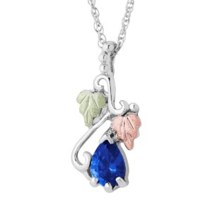 MRLPE3741-309-300x300 Black Hills Silver Pendant with Pear-Shaped Synthetic Blue Spinel