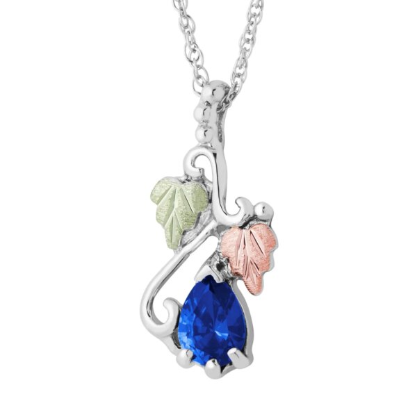 MRLPE3741-309-600x600 Black Hills Silver Pendant with Pear-Shaped Synthetic Blue Spinel