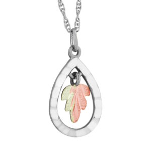 PE1004-SS-300x300 Black Hills Silver Pendant with Pear-Shaped Synthetic White Spinel